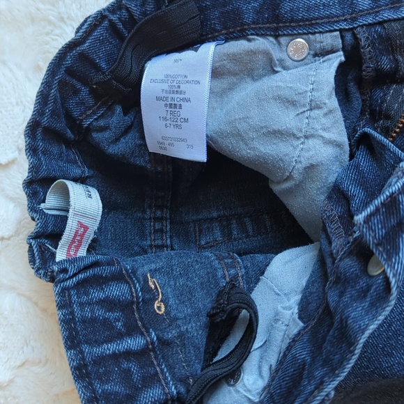 Levi's Washed Black/Blue Straight Boy's 505 Jeans Size 7 - Picture 7 of 7